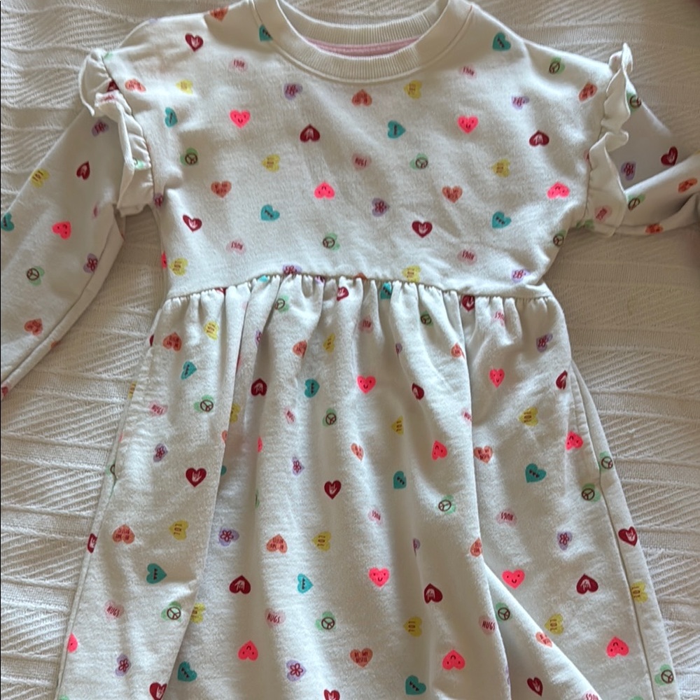 Heart Patterned Long Sleeve Dress size 4/5